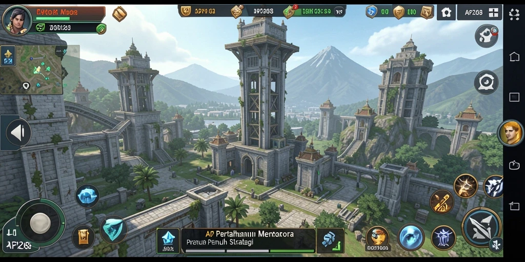 Tampilan gameplay menara pertahanan yang mendebarkan di API288.