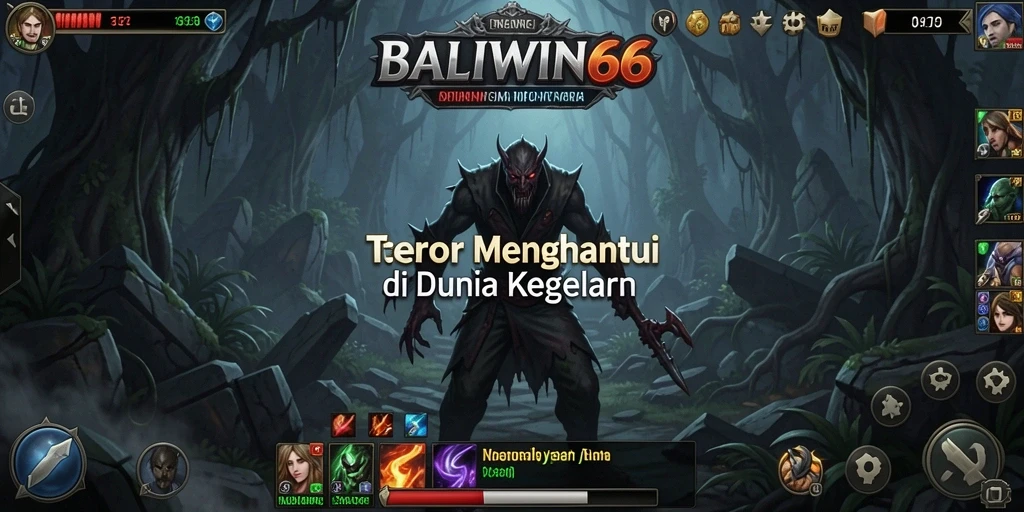 Screenshot menunjukkan suasana mencekam dalam gameplay BALIWIN66.