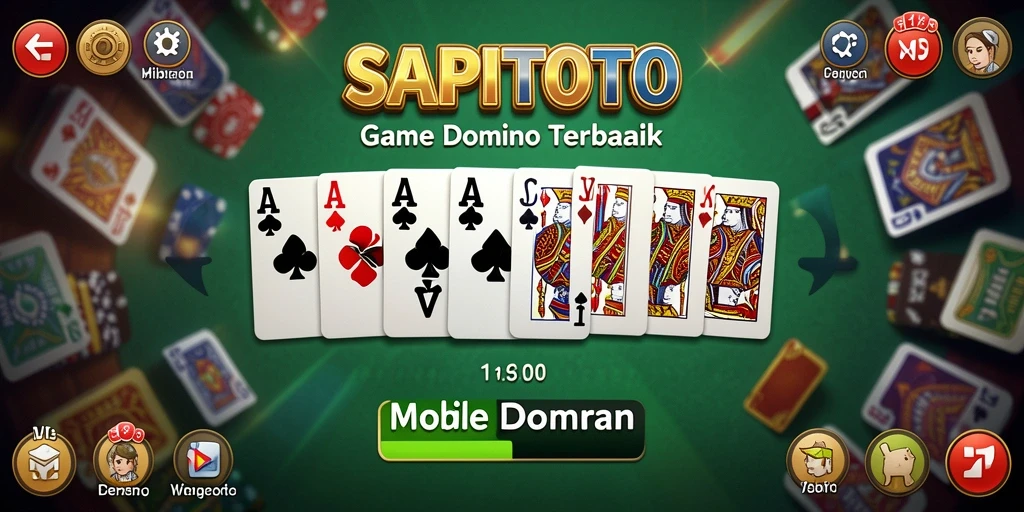Tampilan gameplay seru dalam SAPITOTO dengan elemen domino yang menarik.