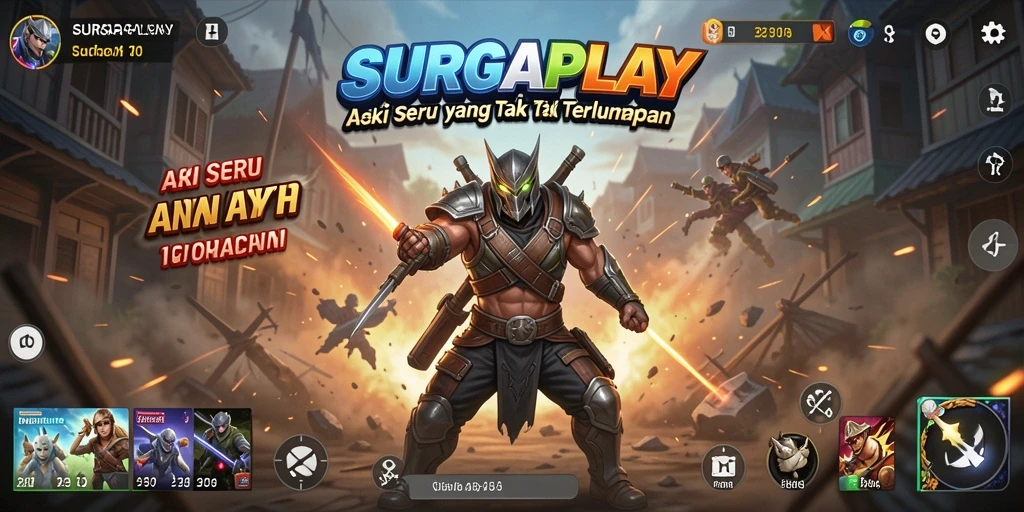 Tampilan aksi seru dalam gameplay SURGAPLAY yang mendebarkan.